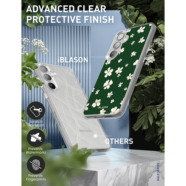 Galaxy S23 Plus Halo MagSafe Cute Phone Case - Green Daisies