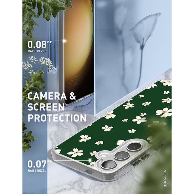 Galaxy S23 Plus Halo MagSafe Cute Phone Case - Green Daisies