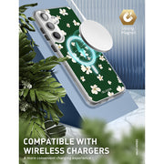 Galaxy S23 Plus Halo MagSafe Cute Phone Case - Green Daisies