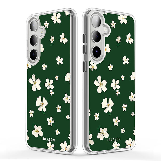 Galaxy S23 Plus Halo MagSafe Cute Phone Case - Green Daisies