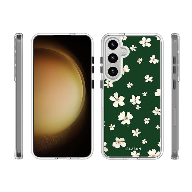 Galaxy S23 Plus Halo MagSafe Cute Phone Case - Green Daisies