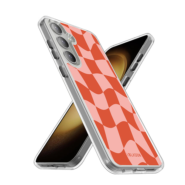 Galaxy S23 Plus Halo MagSafe Cute Phone Case - Pink Retro Checkers