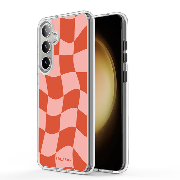 Galaxy S23 Plus Halo MagSafe Cute Phone Case - Pink Retro Checkers
