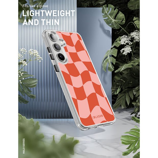 Galaxy S23 Plus Halo MagSafe Cute Phone Case - Pink Retro Checkers