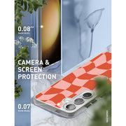 Galaxy S23 Plus Halo MagSafe Cute Phone Case - Pink Retro Checkers