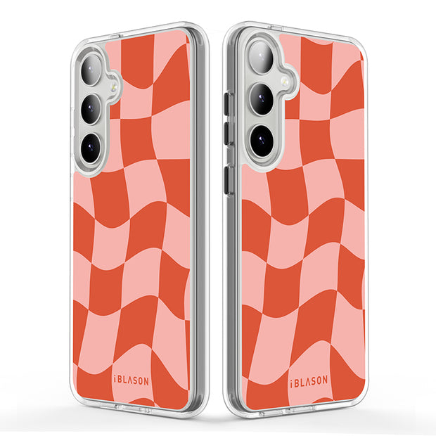 Galaxy S23 Plus Halo MagSafe Cute Phone Case - Pink Retro Checkers