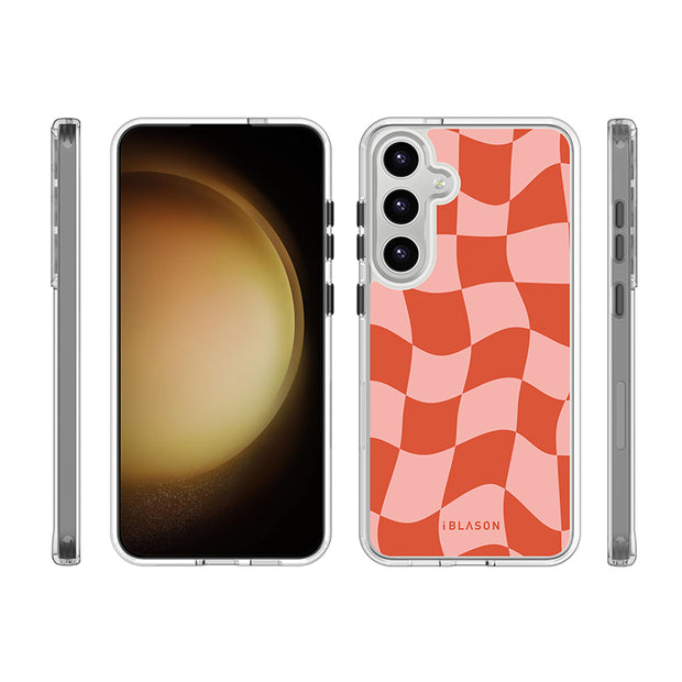 Galaxy S23 Plus Halo MagSafe Cute Phone Case - Pink Retro Checkers
