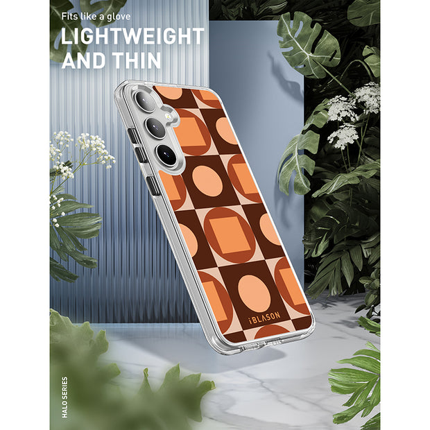 Galaxy S23 Halo MagSafe Cute Phone Case - Brown Retro Geometric