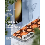 Galaxy S23 Halo MagSafe Cute Phone Case - Brown Retro Geometric