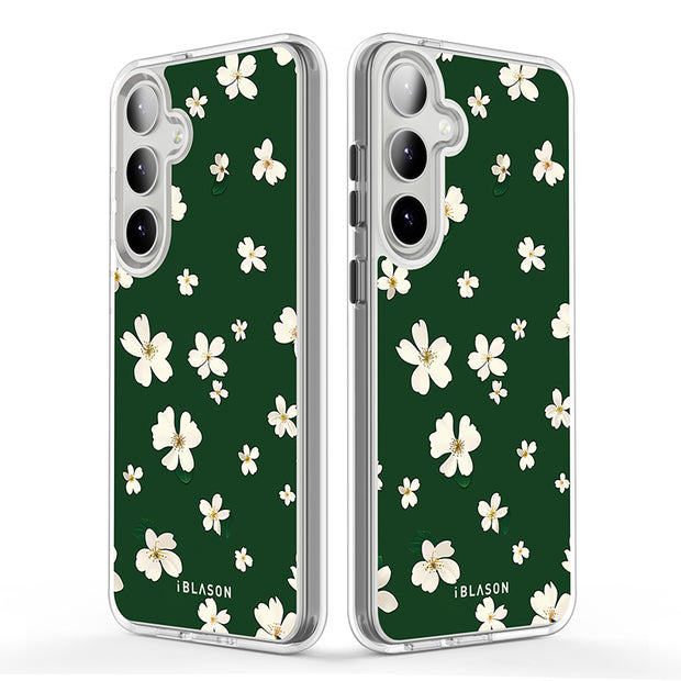 Galaxy S23 Halo Cute Phone Case - Green Daisies