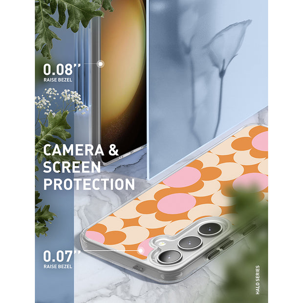 Galaxy S23 Halo MagSafe Cute Phone Case - Orange Retro Geometric