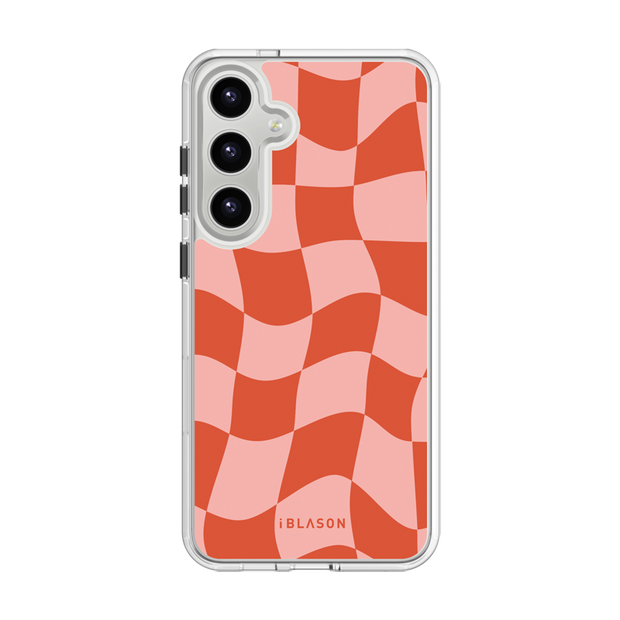 Galaxy S23 Halo MagSafe Cute Phone Case - Pink Retro Checkers