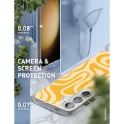 Galaxy S23 Halo MagSafe Cute Phone Case - Yellow Retro Swirl