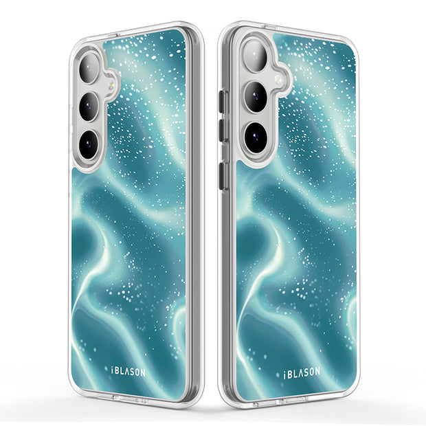 Galaxy S24 Plus Halo MagSafe Cute Phone Case - Blue Retro Waves