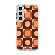 Galaxy S24 Plus Halo MagSafe Cute Phone Case - Brown Retro Geometric