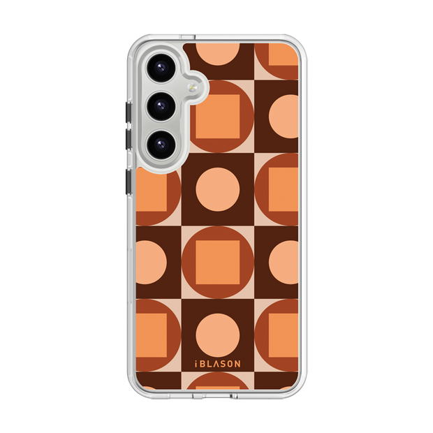 Galaxy S24 Plus Halo MagSafe Cute Phone Case - Brown Retro Geometric