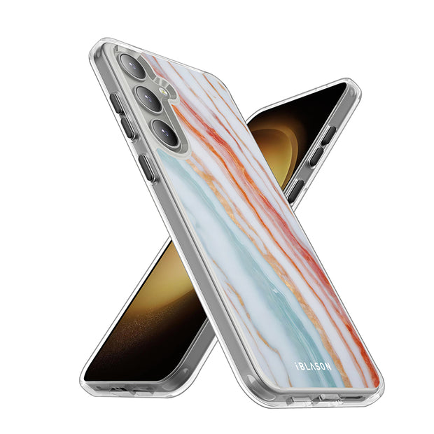 Galaxy S24 Plus Halo MagSafe Cute Phone Case - Marble Rainbow
