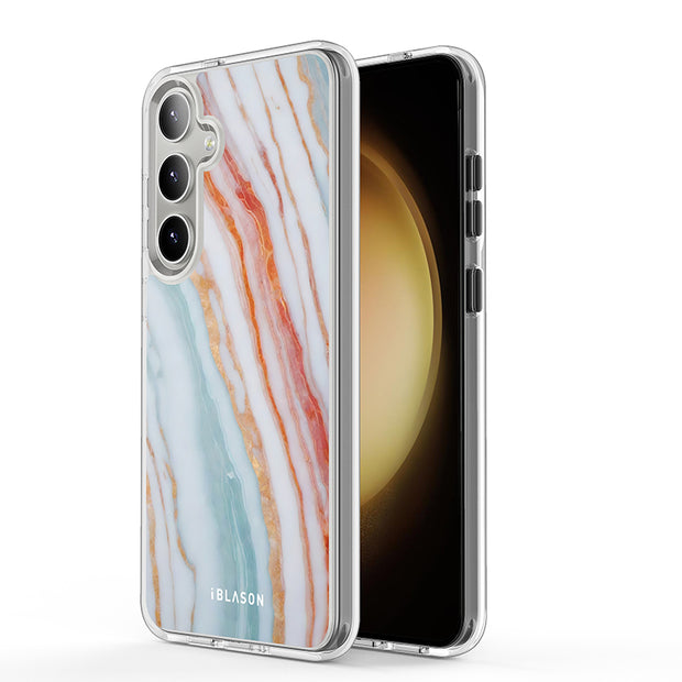 Galaxy S24 Plus Halo MagSafe Cute Phone Case - Marble Rainbow