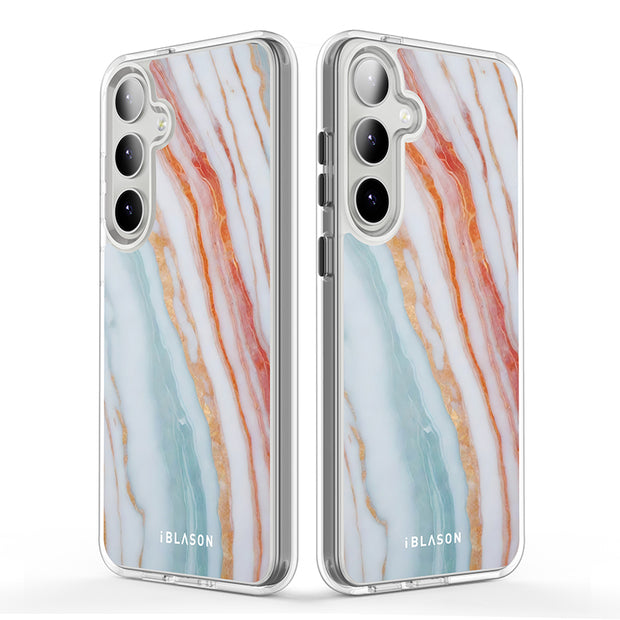 Galaxy S24 Plus Halo MagSafe Cute Phone Case - Marble Rainbow