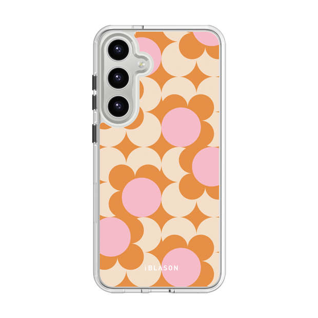 Galaxy S24 Plus Halo MagSafe Cute Phone Case - Orange Retro Geometric