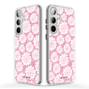 Galaxy S24 Plus Halo Cute Phone Case - Pink/White Daisies