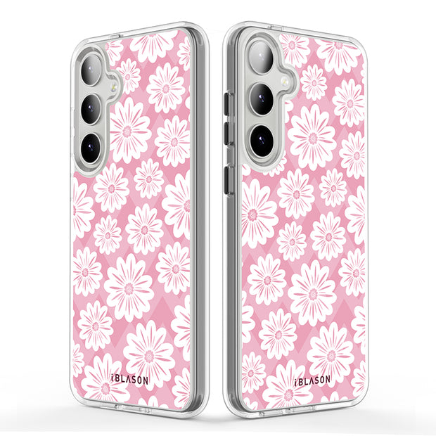 Galaxy S24 Plus Halo Cute Phone Case - Pink/White Daisies