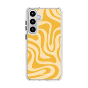 Galaxy S24 Plus Halo MagSafe Cute Phone Case - Yellow Retro Swirl