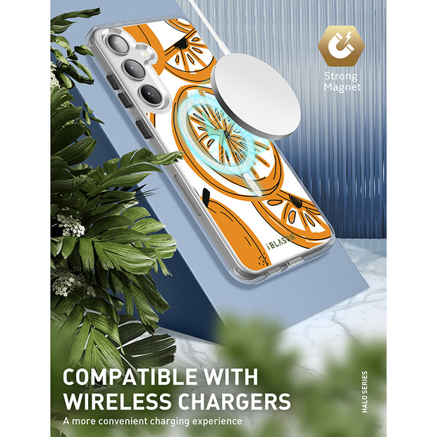 Galaxy S25 Halo MagSafe Cute Phone Case - Oranges