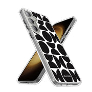Galaxy S24 Halo MagSafe Cute Phone Case - Black Retro Geometric