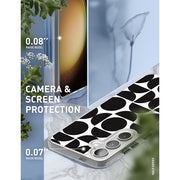 Galaxy S24 Halo MagSafe Cute Phone Case - Black Retro Geometric