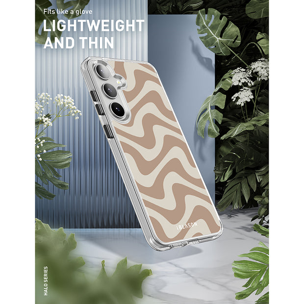 Galaxy S25 Halo MagSafe Cute Phone Case - Brown Retro Swirl
