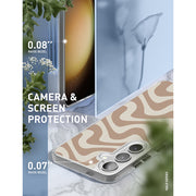 Galaxy S25 Halo MagSafe Cute Phone Case - Brown Retro Swirl