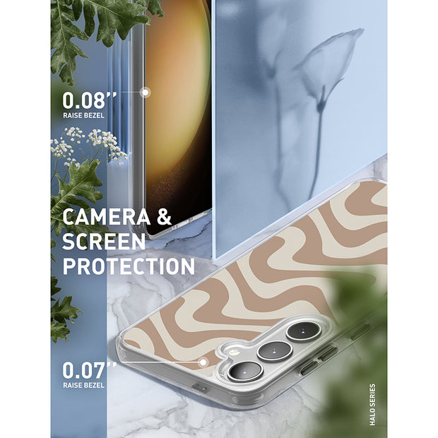 Galaxy S25 Halo MagSafe Cute Phone Case - Brown Retro Swirl