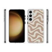 Galaxy S25 Halo MagSafe Cute Phone Case - Brown Retro Swirl