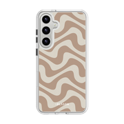Galaxy S25 Halo MagSafe Cute Phone Case - Brown Retro Swirl