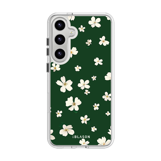Galaxy S25 Halo MagSafe Cute Phone Case - Green Daisies