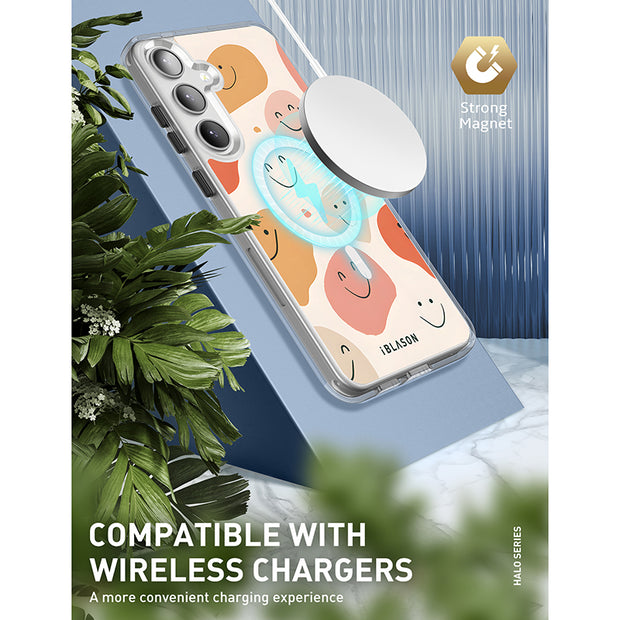 Galaxy S25 Halo MagSafe Cute Phone Case - Happy