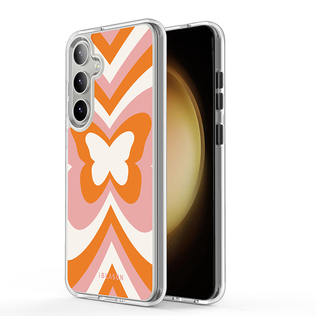 Galaxy S25 Halo MagSafe Cute Phone Case - Retro Butterfly