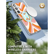 Galaxy S25 Halo MagSafe Cute Phone Case - Retro Butterfly