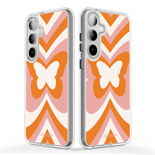 Galaxy S25 Halo MagSafe Cute Phone Case - Retro Butterfly