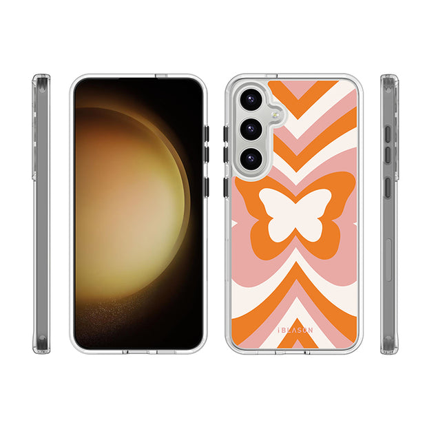 Galaxy S25 Halo MagSafe Cute Phone Case - Retro Butterfly