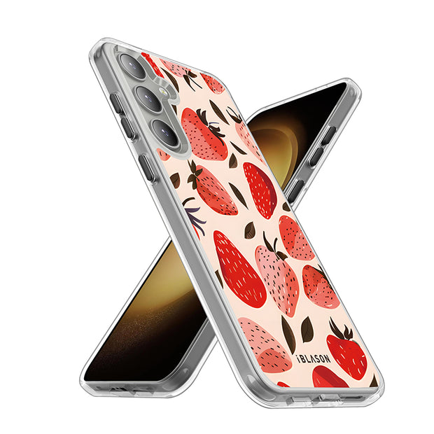 Galaxy S25 Halo MagSafe Cute Phone Case - Strawberries