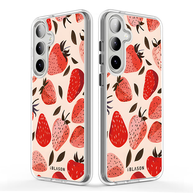 Galaxy S25 Halo MagSafe Cute Phone Case - Strawberries