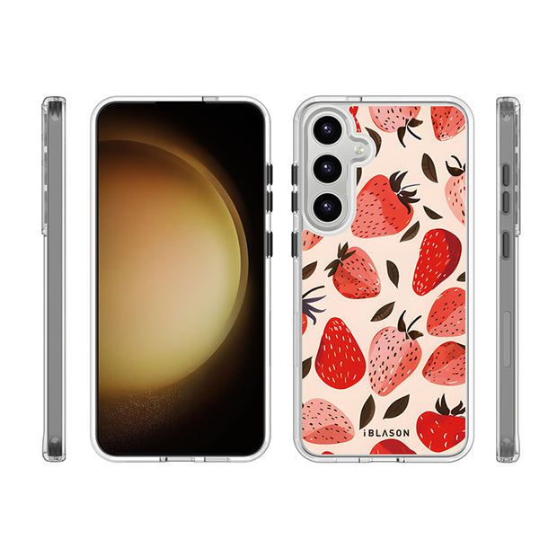 Galaxy S25 Halo MagSafe Cute Phone Case - Strawberries