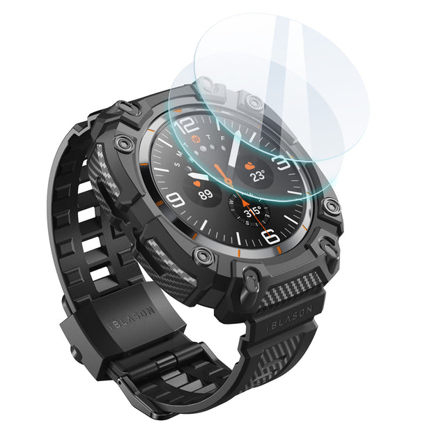 Galaxy Watch7 Ultra Classic 47mm Armorbox Case with Tempered Glass Screen Protectors - Black