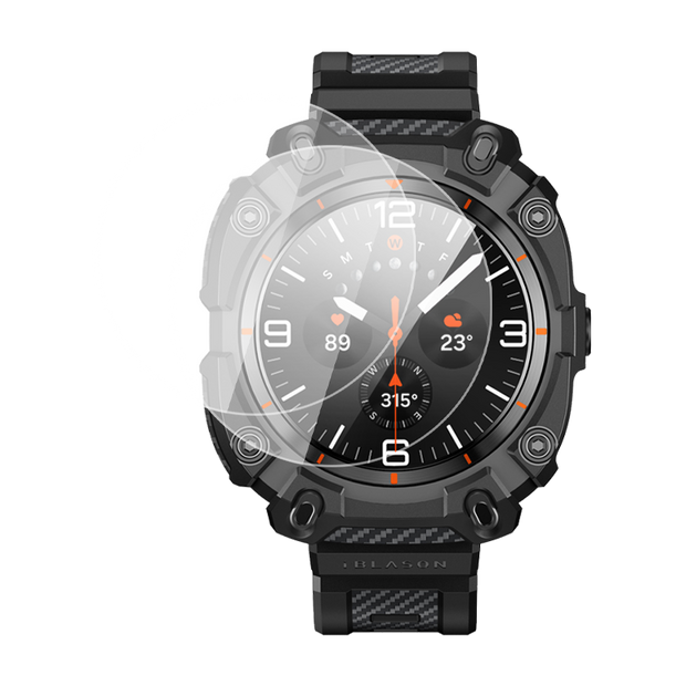 Galaxy Watch7 Ultra Classic 47mm Armorbox Case with Tempered Glass Screen Protectors - Black