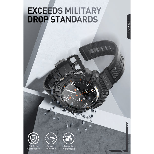 Galaxy Watch7 Ultra Classic 47mm Armorbox Case with Tempered Glass Screen Protectors - Black