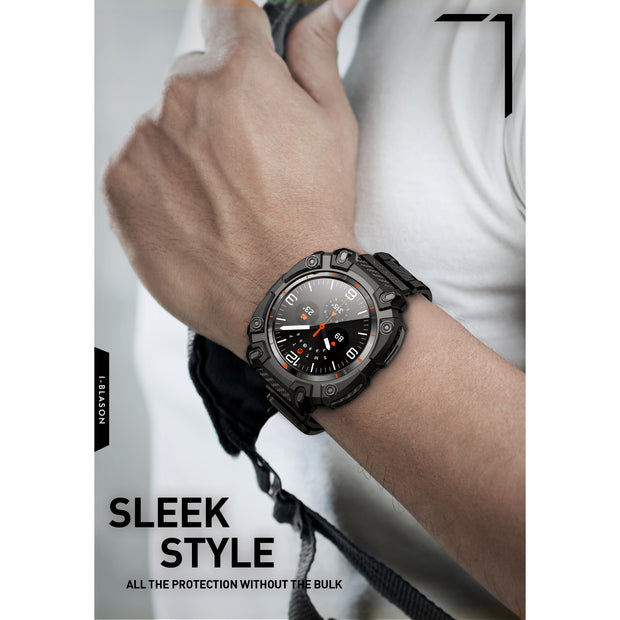 Galaxy Watch7 Ultra Classic 47mm Armorbox Case with Tempered Glass Screen Protectors - Black