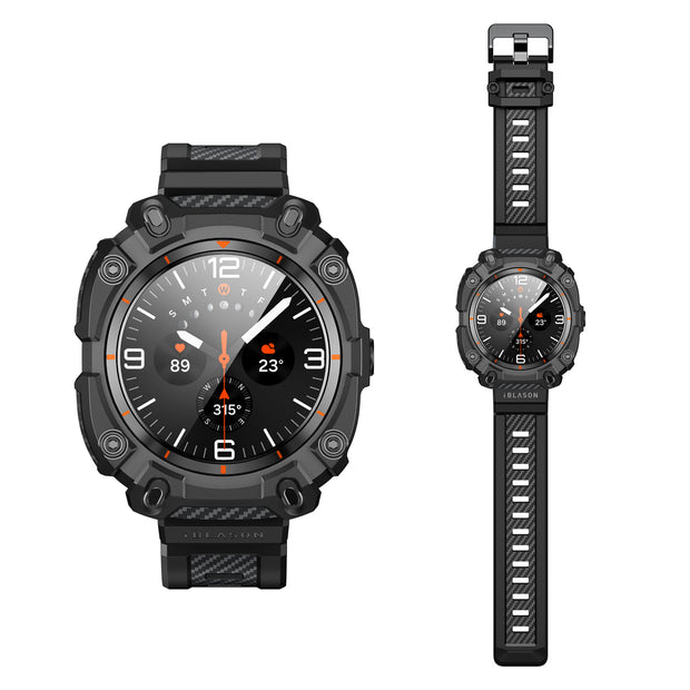 Galaxy Watch7 Ultra Classic 47mm Armorbox Case with Tempered Glass Screen Protectors - Black