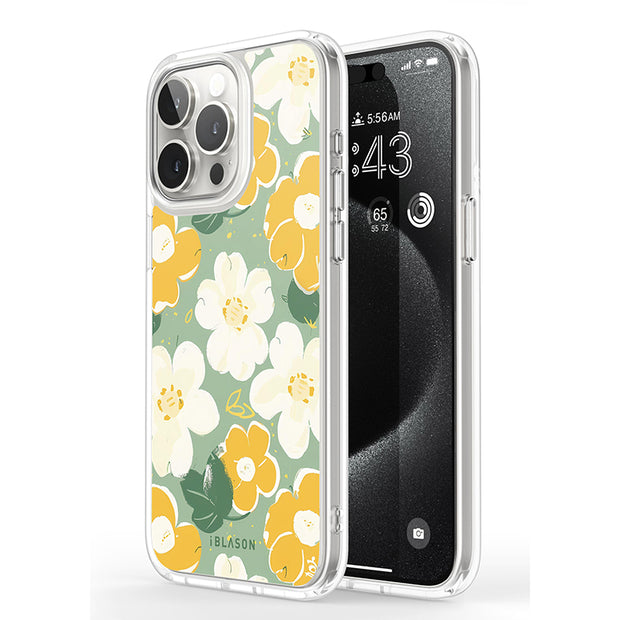 iPhone 15 Pro Halo MagSafe Cute Phone Case - Spring Blooms